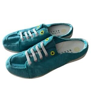 Vionic women’s Beach Breeze Blue Teal Terrycloth Slip On sneakers size 6.5